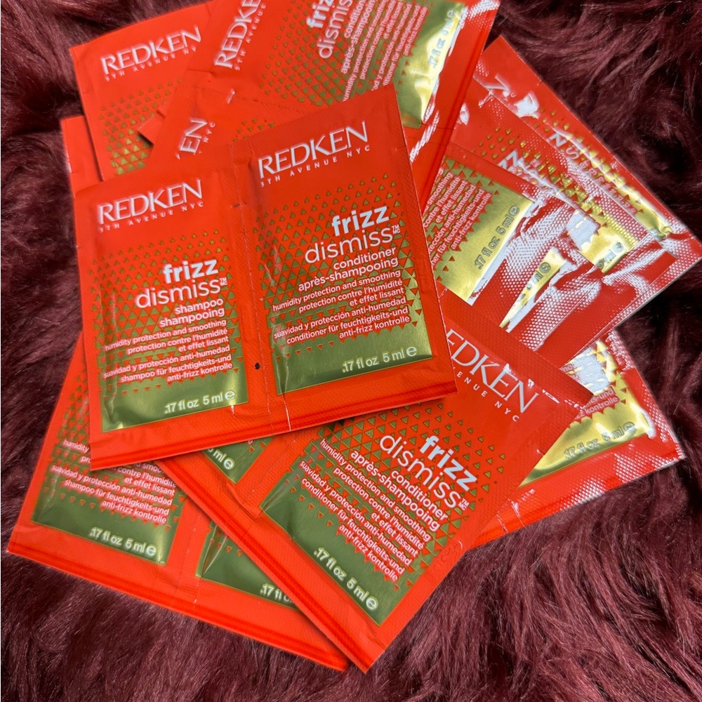 12 Redken frizz dismiss packets shampoo and conditioner